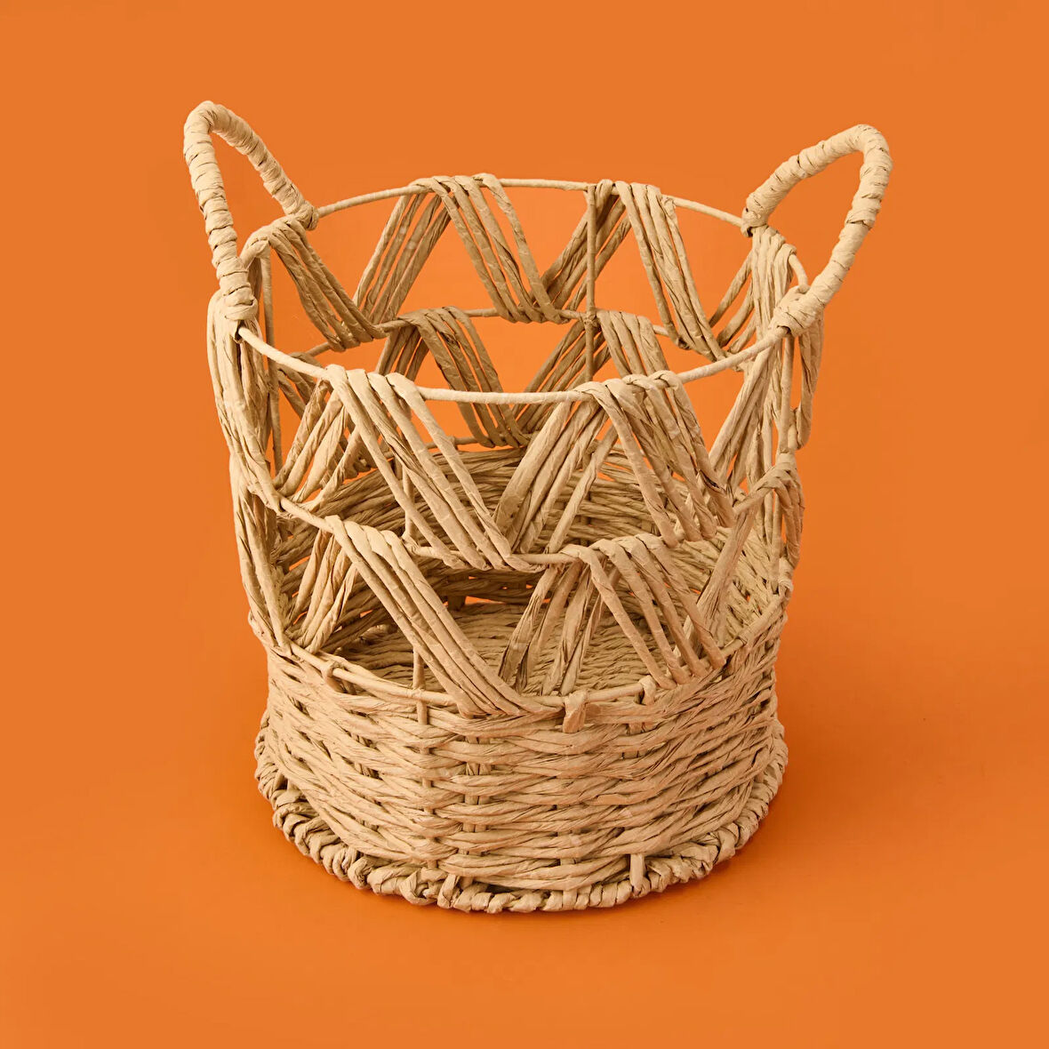 Living Granny Summer Çok Amaçlı Büyük Dekoratif Sepet - Bej - 30x30 cm