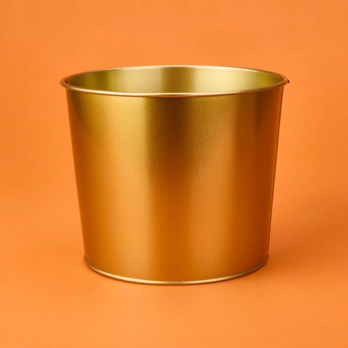 Paslanmaz Saksı - Gold - 22x18 cm