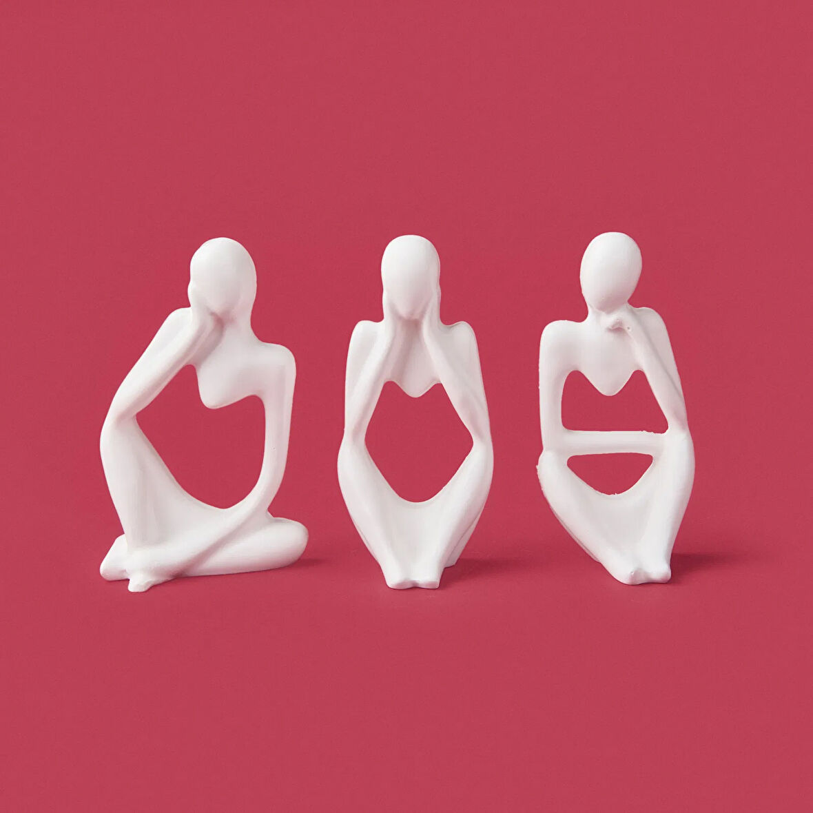 Deco Human 3'lü Biblo - Beyaz