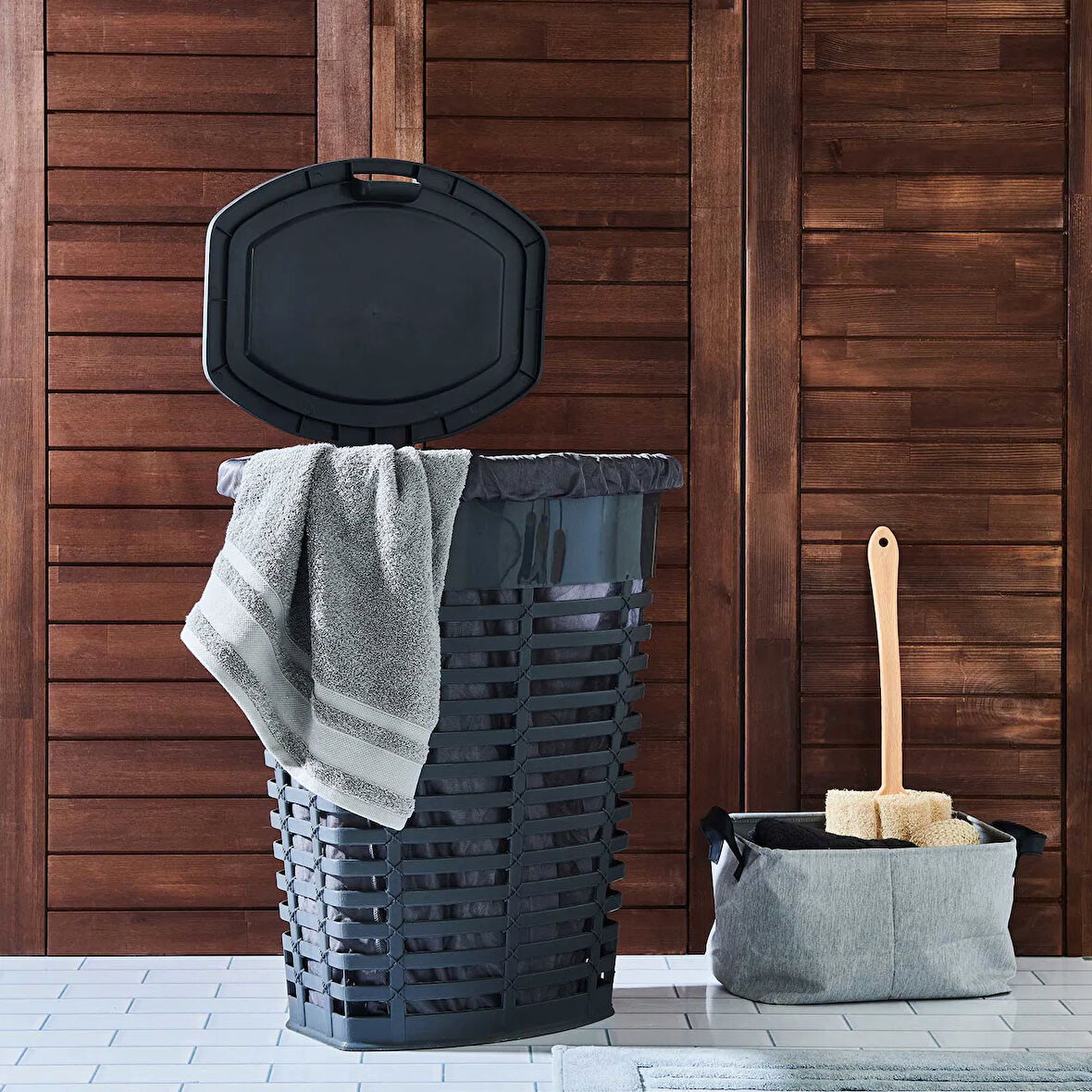 Palm Kirli Çamaşır Sepeti - Gri