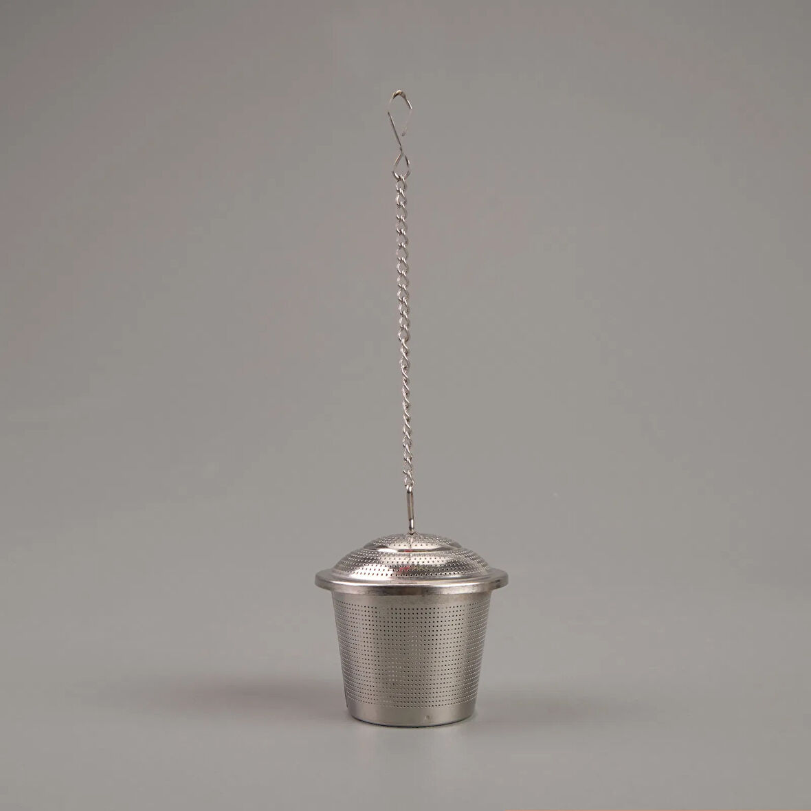 Kapaklı Bitki Çayı Süzgeci - Gri