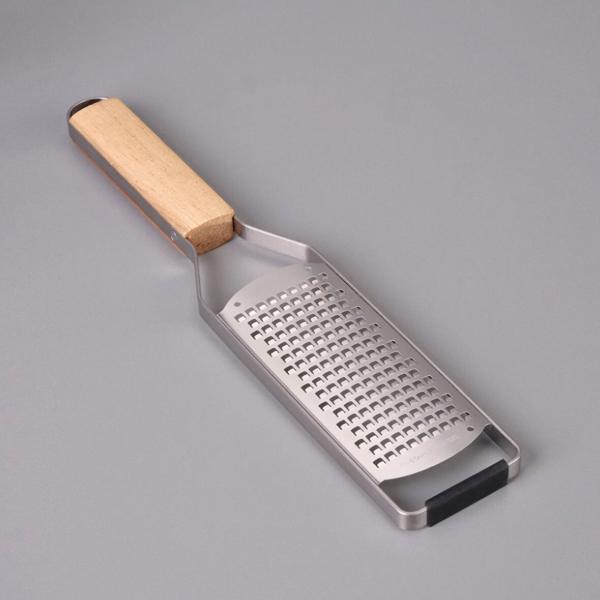 Ahşap Saplı Yuvarlak Bıçaklı El Rendesi - Açık Kahverengi / Gri