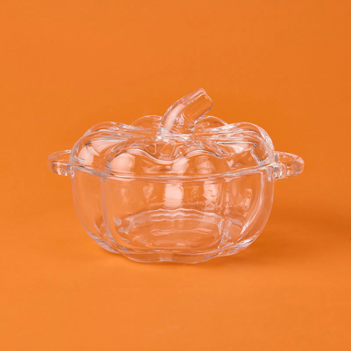 Kulplu Cam Şekerlik - Şeffaf - 10 cm
