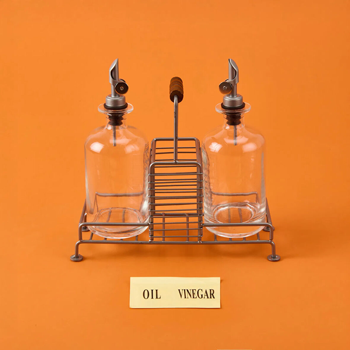 Julia Metal 2'li Cam Yağlık - Şeffaf / Siyah - 200 ml