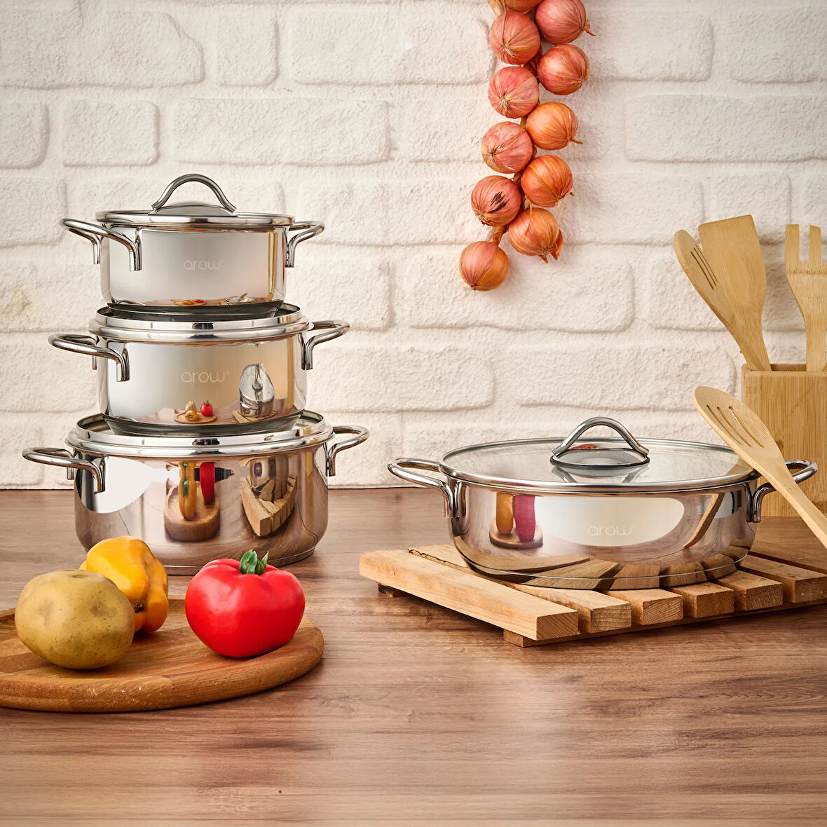 Azure 8 Parça Tencere Seti - Inox