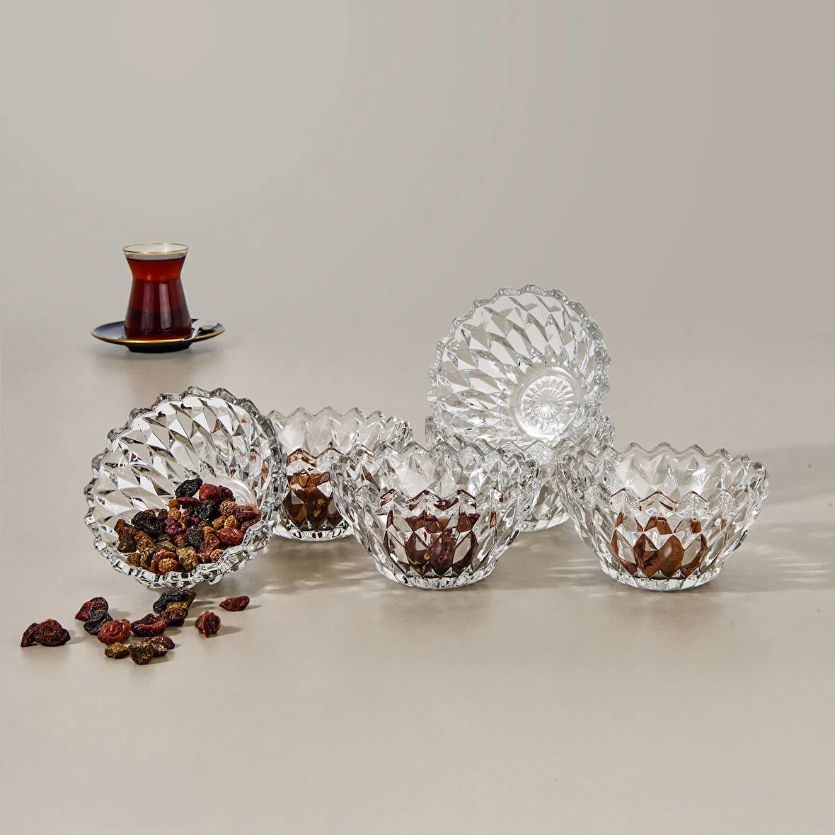 In Love Galaxy 6'lı Kase Seti - Şeffaf - 14 cm