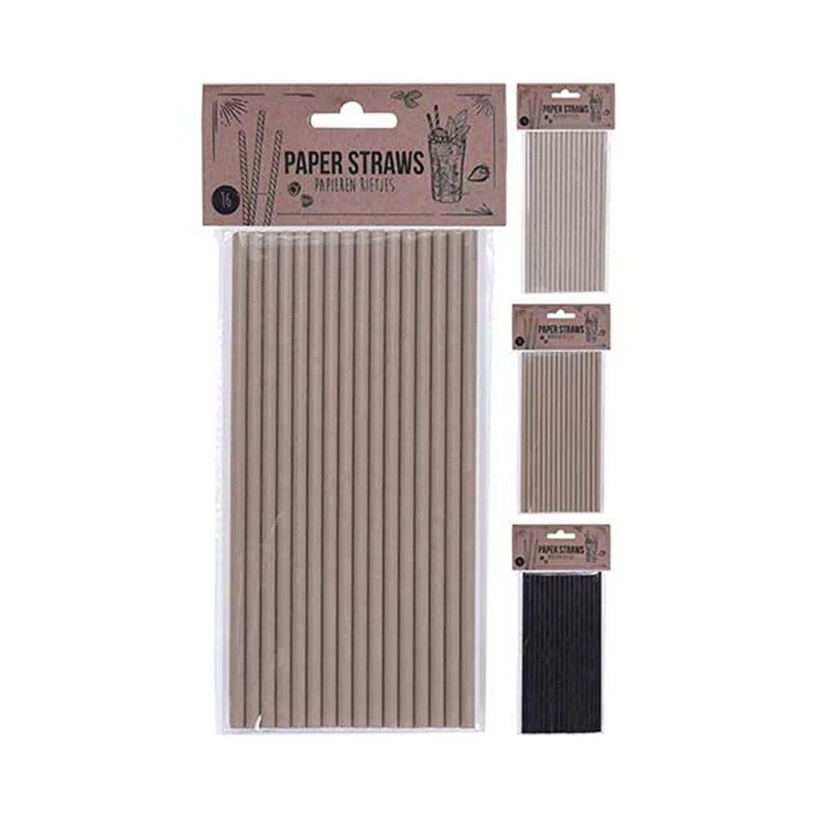 Houseware 16'lı Kağıt Pipet - Asorti - 20 cm