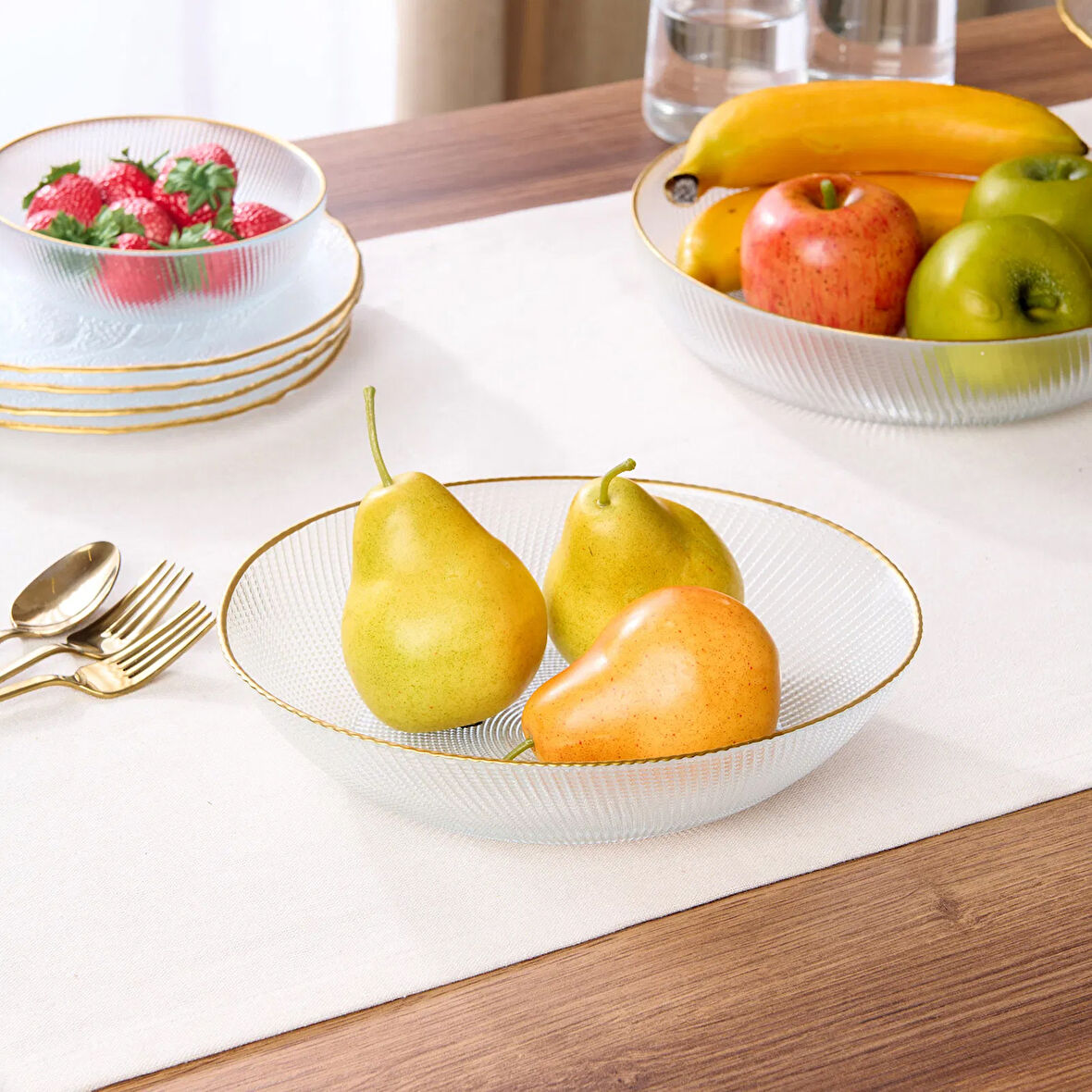 Design Deniz Oval Cam Servis Kasesi - 23 cm