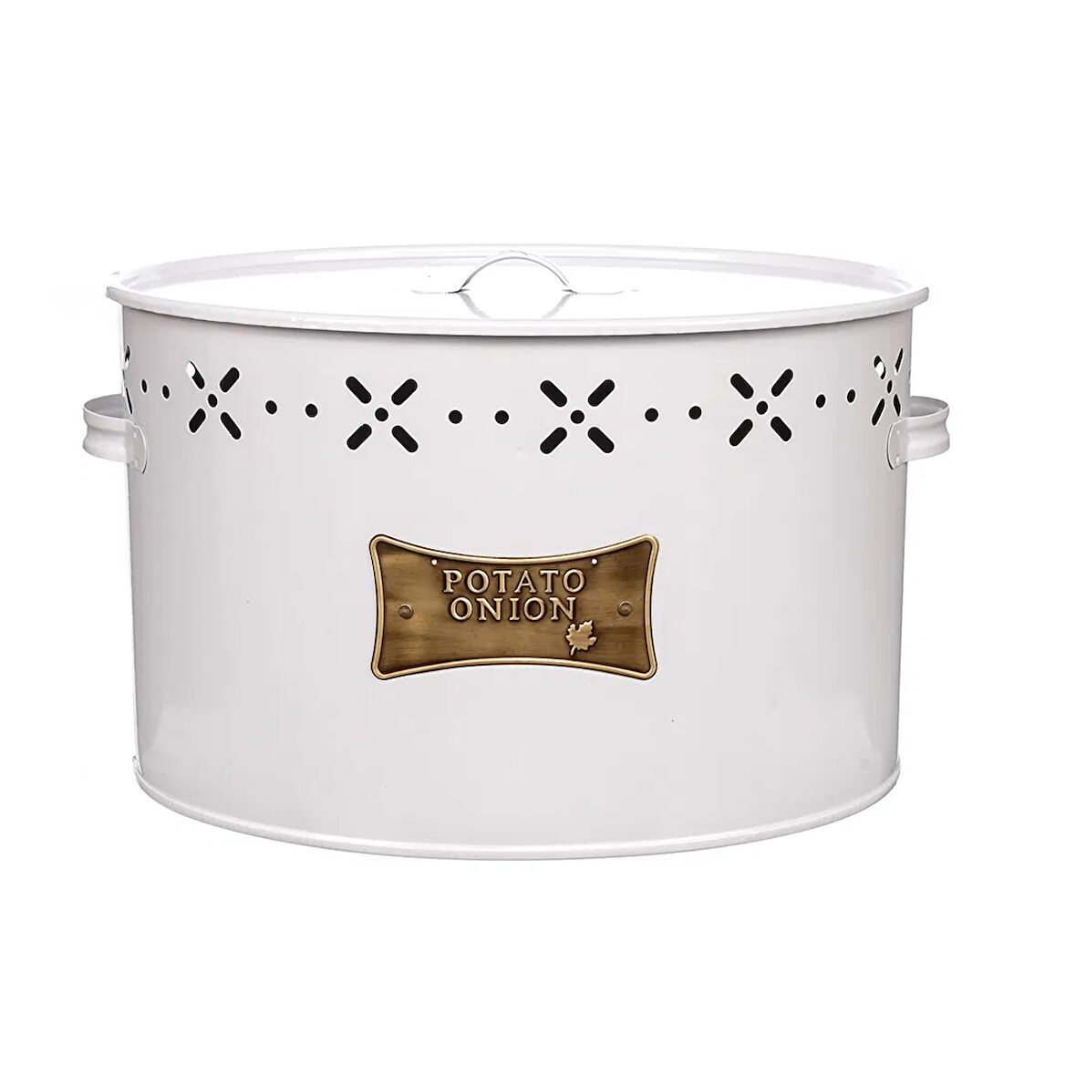 Metal Bölmeli Patates Soğan Kovası - Beyaz - 18 lt