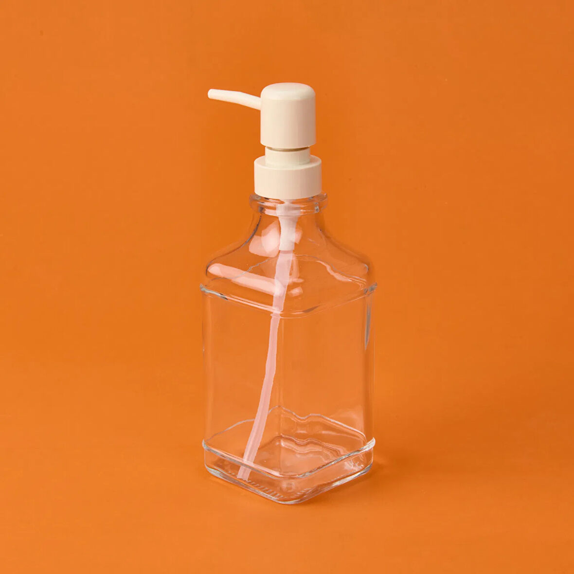 Luis Cam Sıvı Sabunluk - Şeffaf / Bej - 20x8 cm