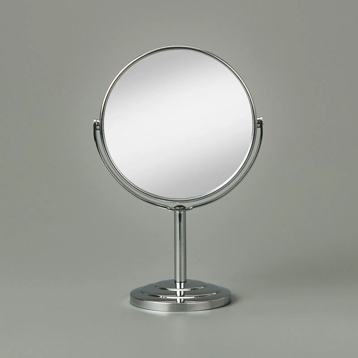 Ayaklı Çift Taraflı Ayna 3x Yakınlaştırma - Gümüş - 21 cm