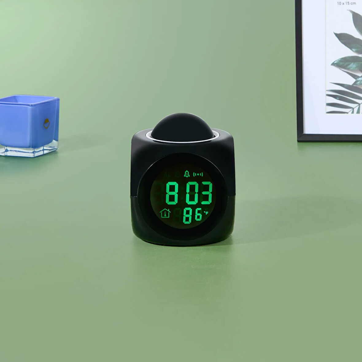 Deco Duvara Yansıtmalı Dijital Saat