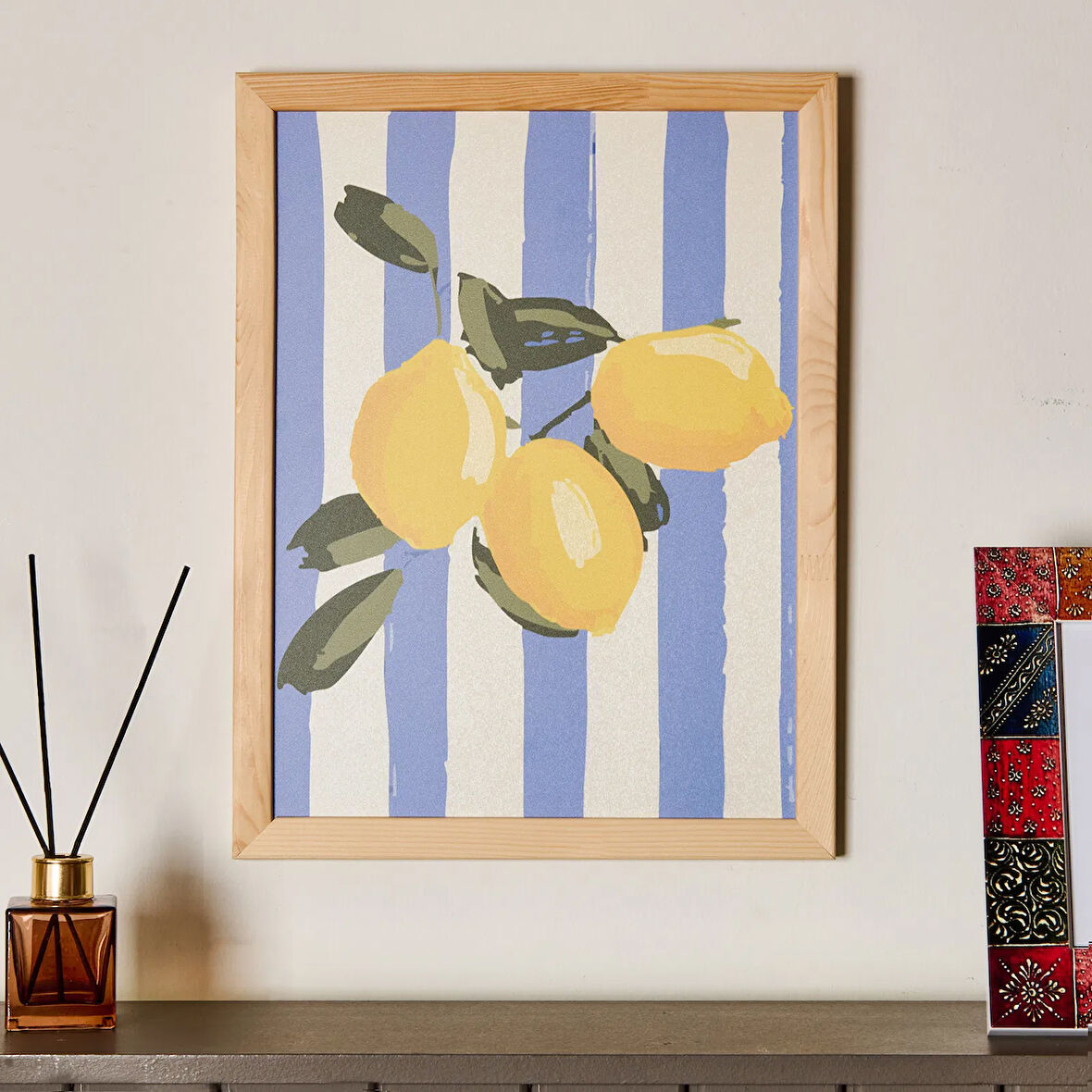 Deco Lime Cello Duvar Panosu - Mavi / Sarı - 30x40 cm