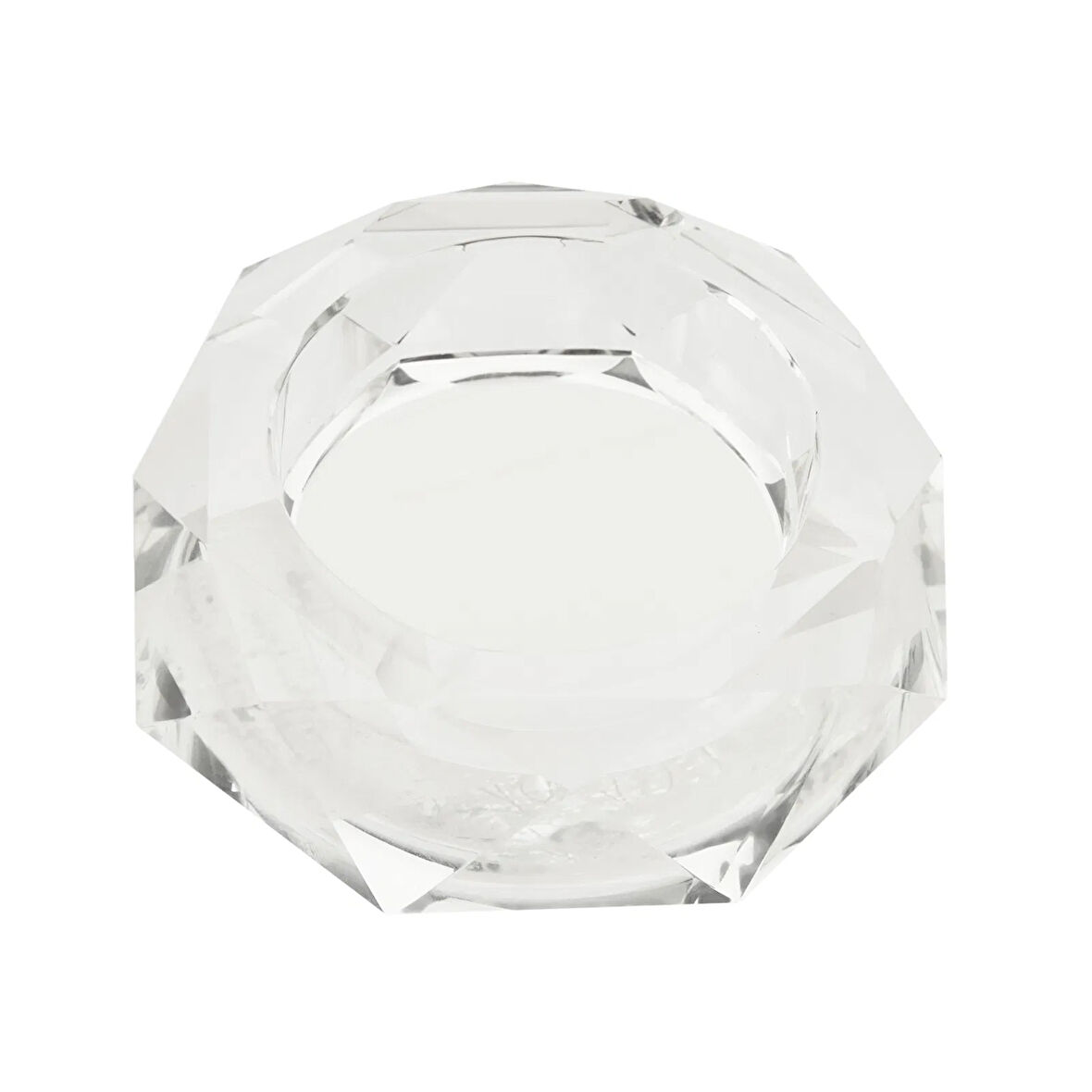 Deco Kristal Yuvarlak Küllük - Şeffaf - 10 cm
