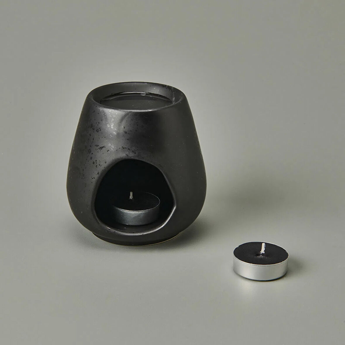 Deco Enyo Seramik Buhurdanlık - Mat Siyah - 11 cm