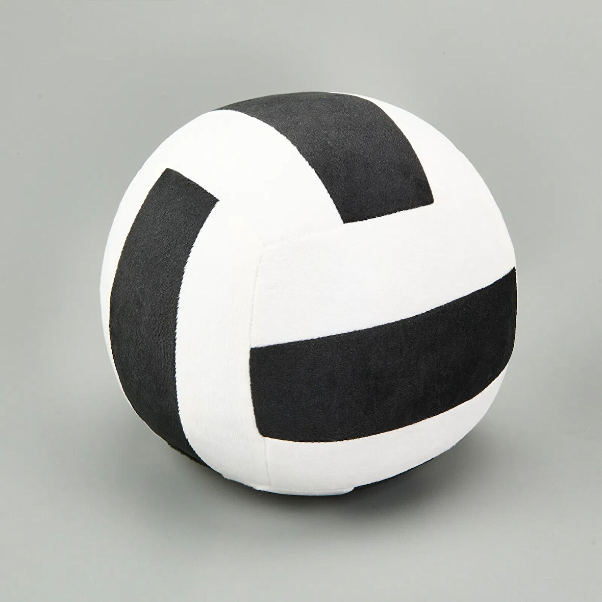 Soft Voleybol Topu Figürlü Yastık - Siyah / Beyaz - 20 cm
