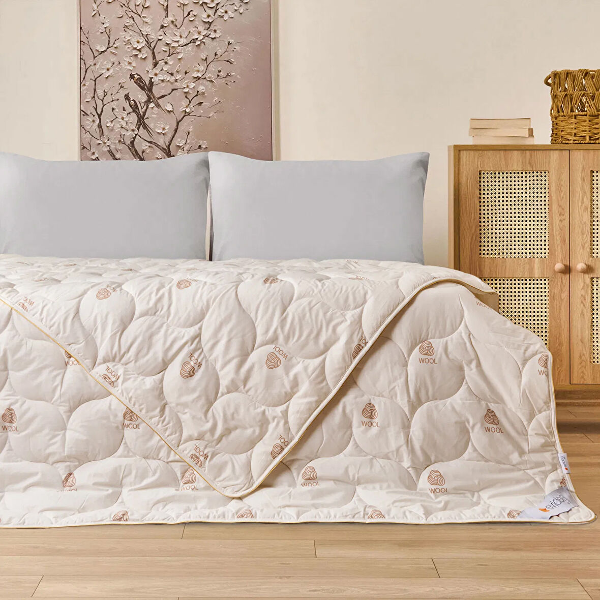 Soft Çift Kişilik Yün Yorgan - Beyaz - 195x215 cm