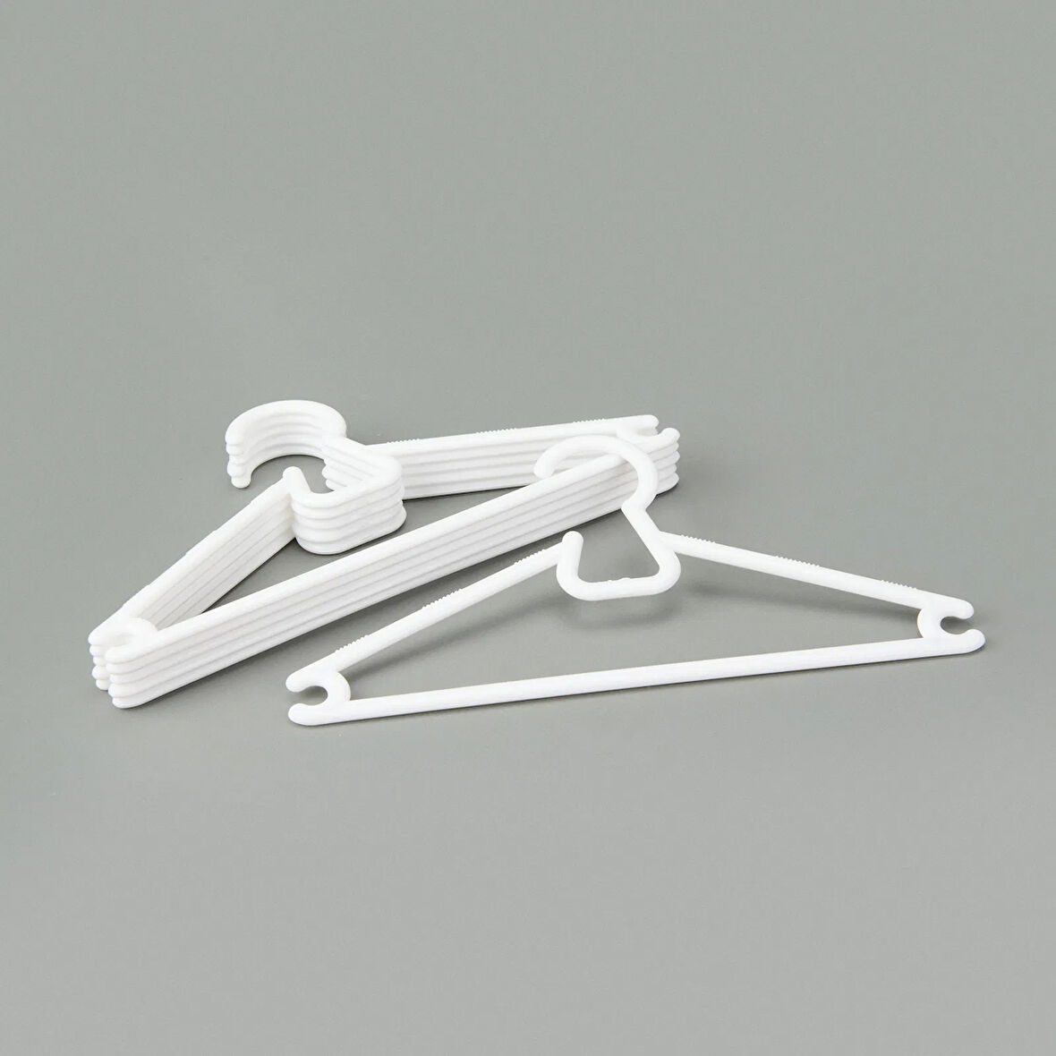 6'lı Çocuk Plastik Elbise Askısı - Beyaz