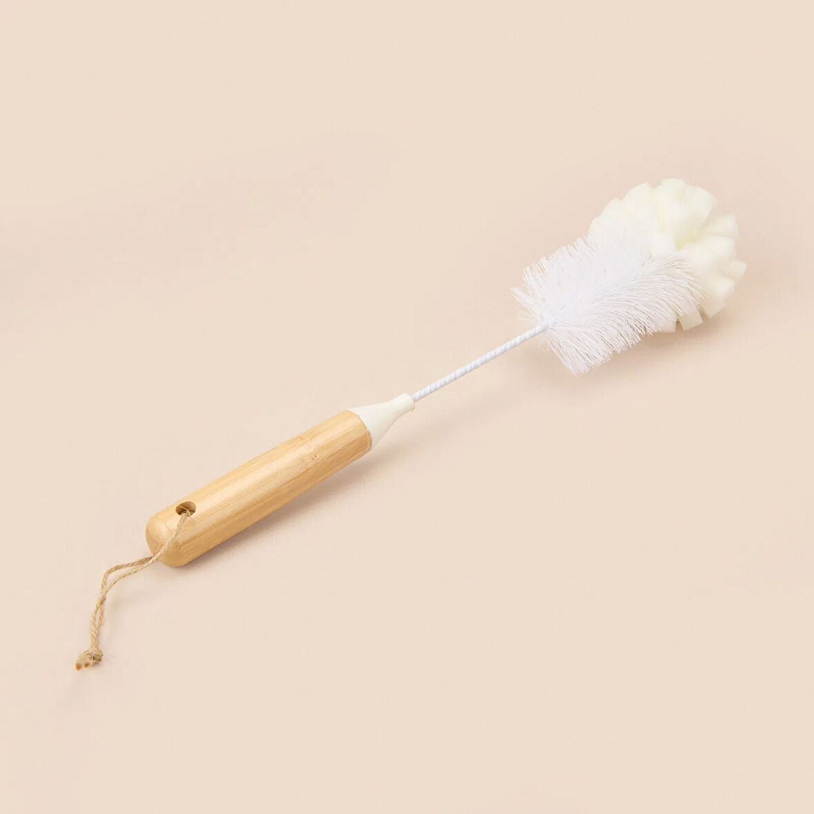 Bambu Saplı Matara Fırçası - Beyaz - 31,5 cm