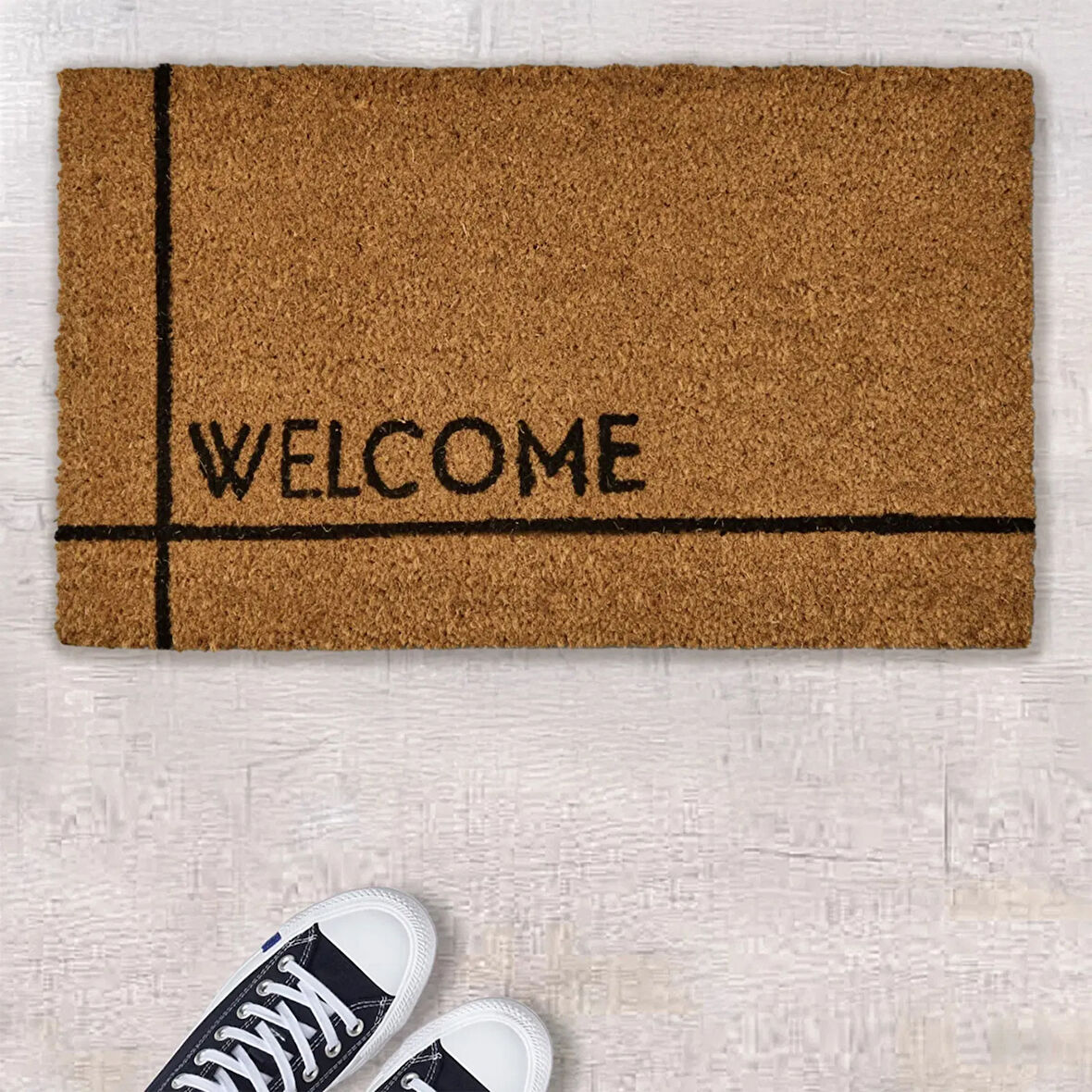 Home Welcome Kapı Önü Paspası - Bej - 35x60 cm