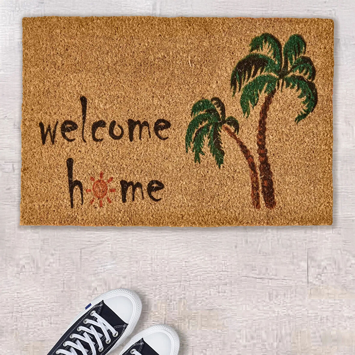 Home Paume Koko Palmiye Desenli Kapı Paspası - Renkli - 40x60 cm