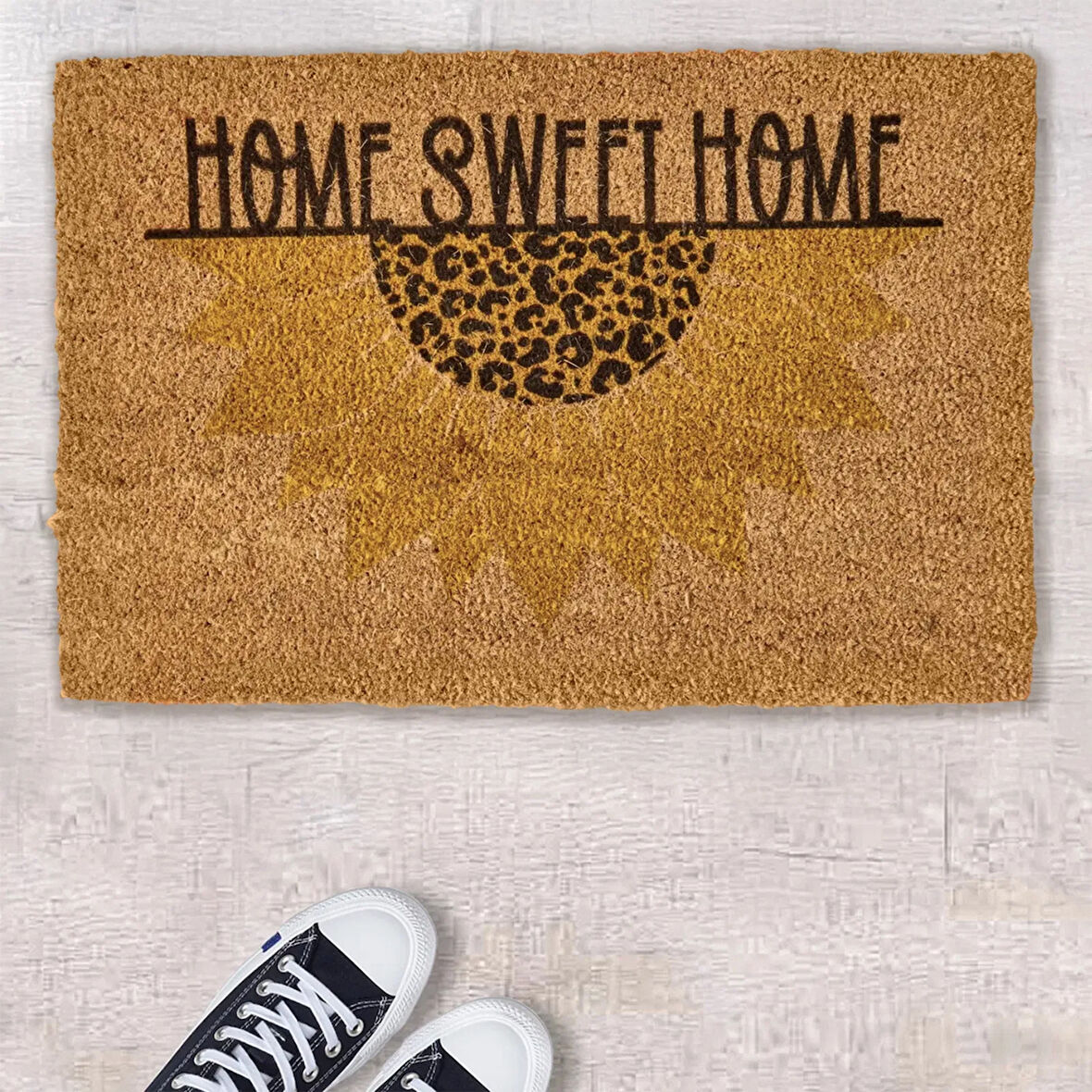 Home Die Sonne Koko Ayçiçeği Desenli Kapı Paspası - Renkli - 40x60 cm