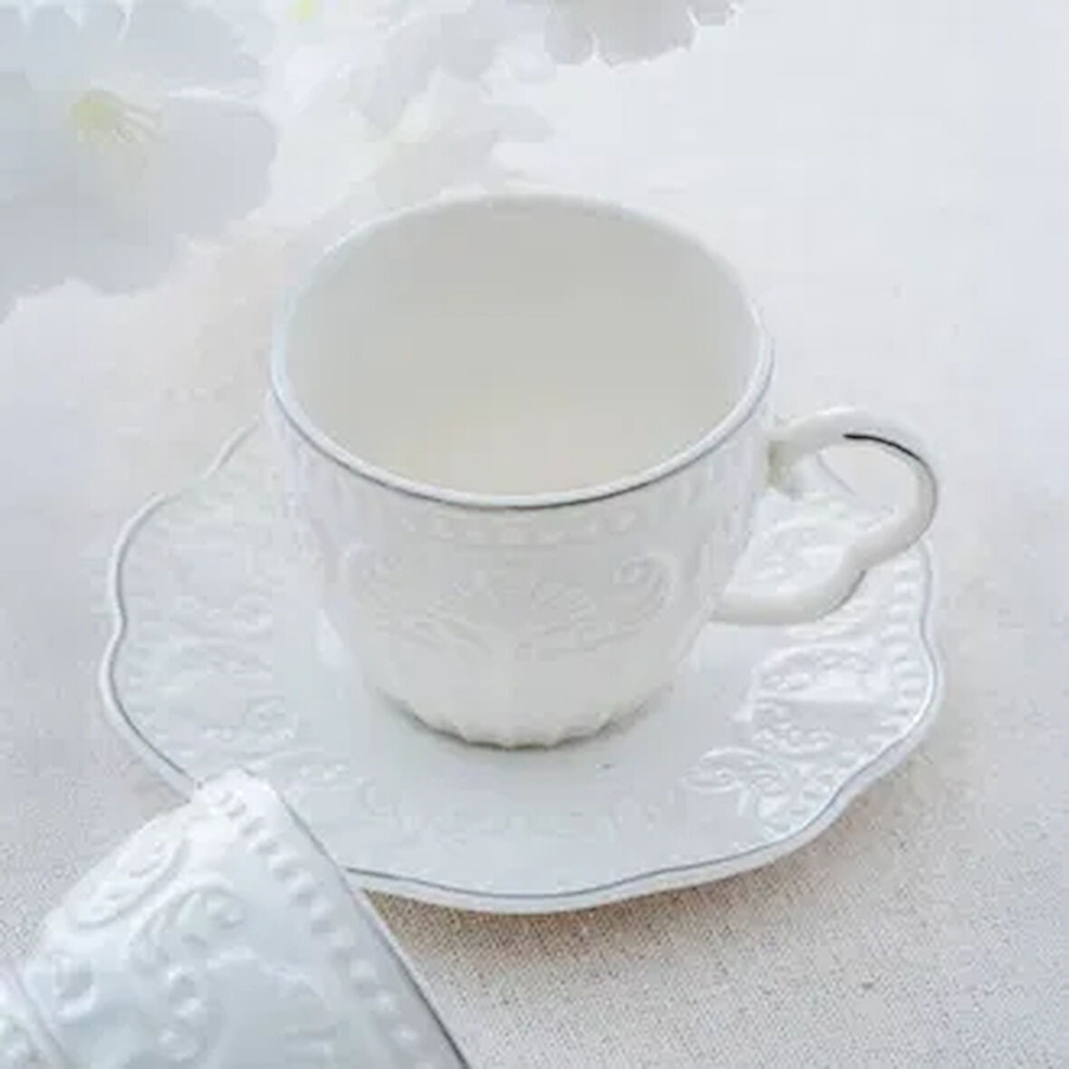 Fiona 6'lı Kahve Fincanı Takımı - Krem - 90 ml