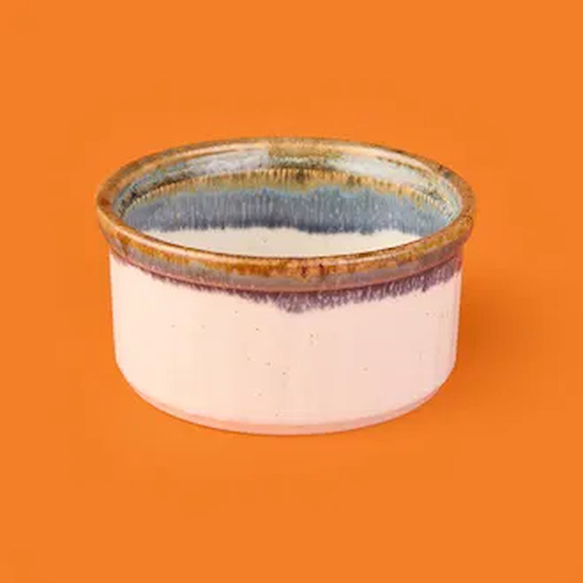 Porselen Sufle Kabı - Mavi - 9 cm