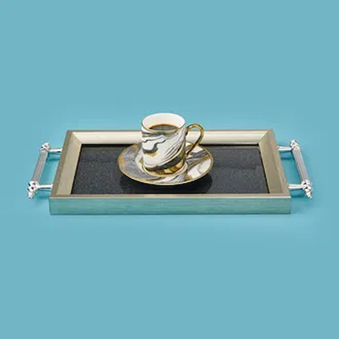 Kitchen Mini Tepsi - Silver - 29x18 cm