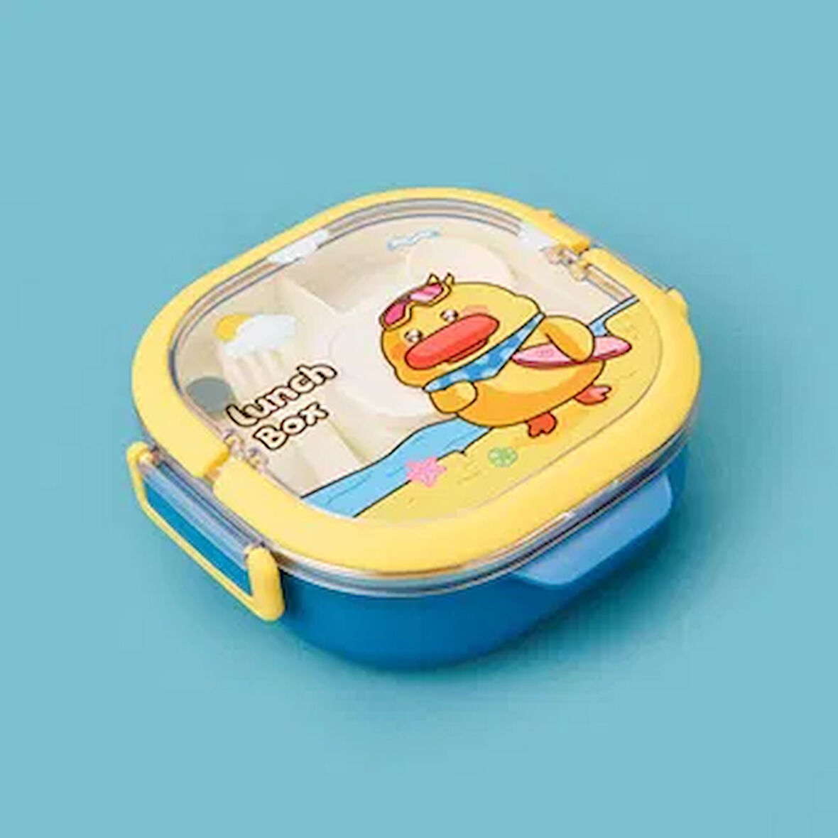 Figürlü Yemek Kabı - Mavi / Sarı - 700 ml