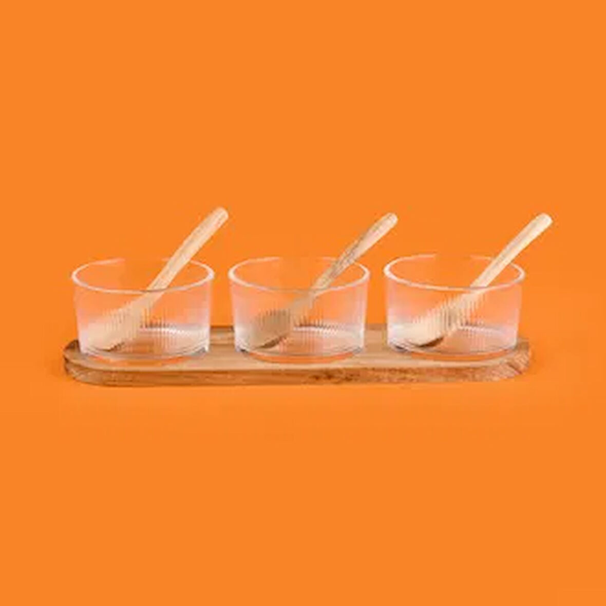 7 Parça Cam Sosluk - Şeffaf / Açık Kahverengi