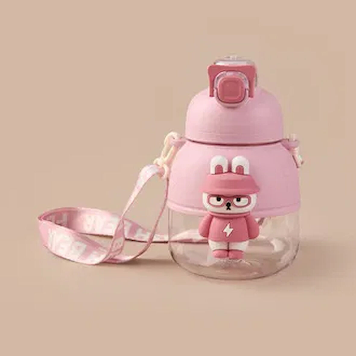 Polikarbon Figürlü Matara - Pembe - 1,1 lt