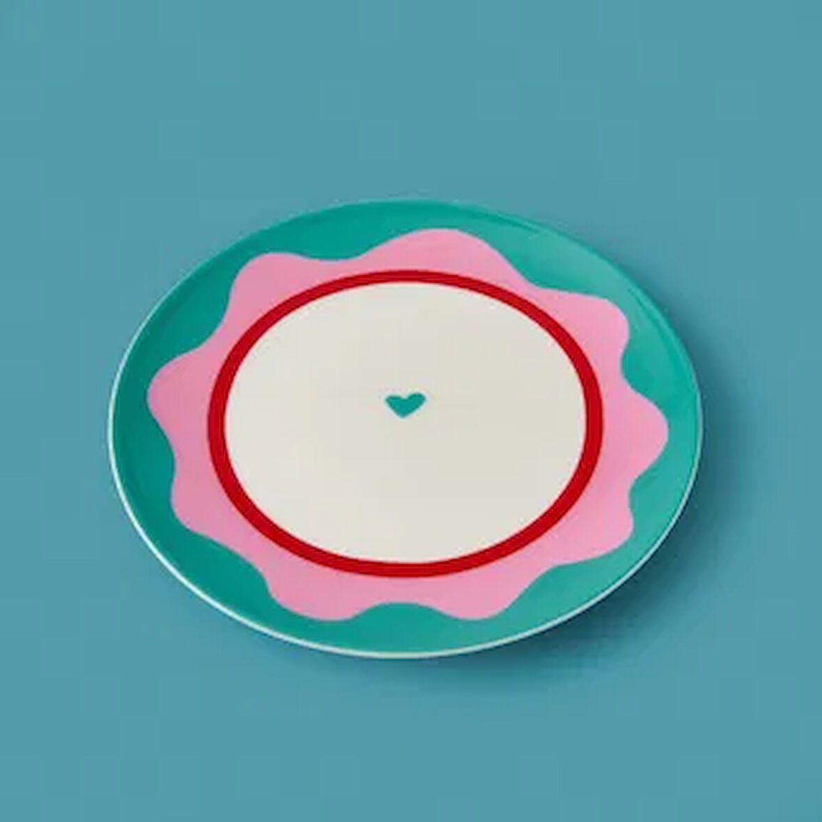 Kitchen Granny Tatlı Tabağı - Yeşil / Pembe - 19 cm