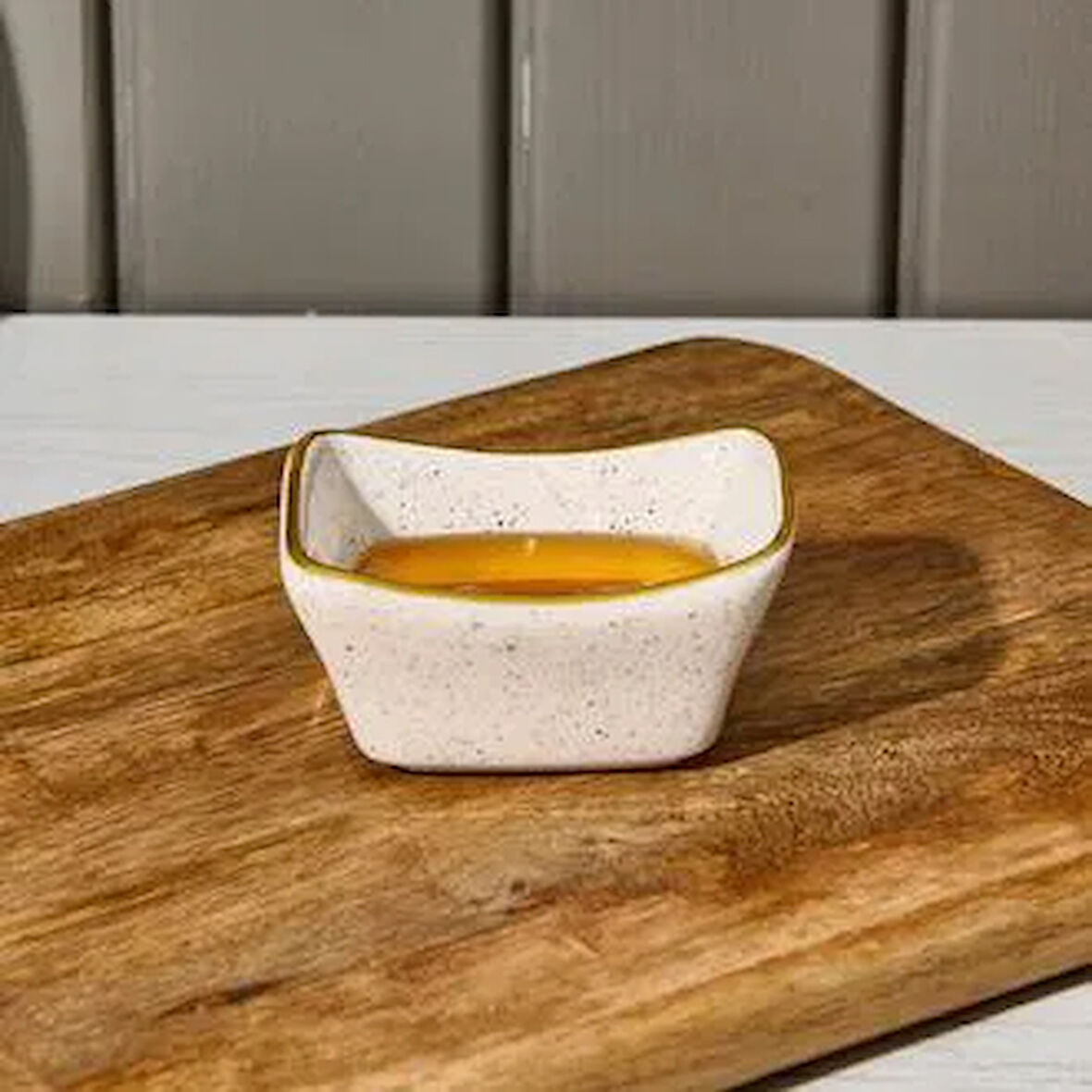 Seramik Kayık Sosluk - Krem - 7,5 cm