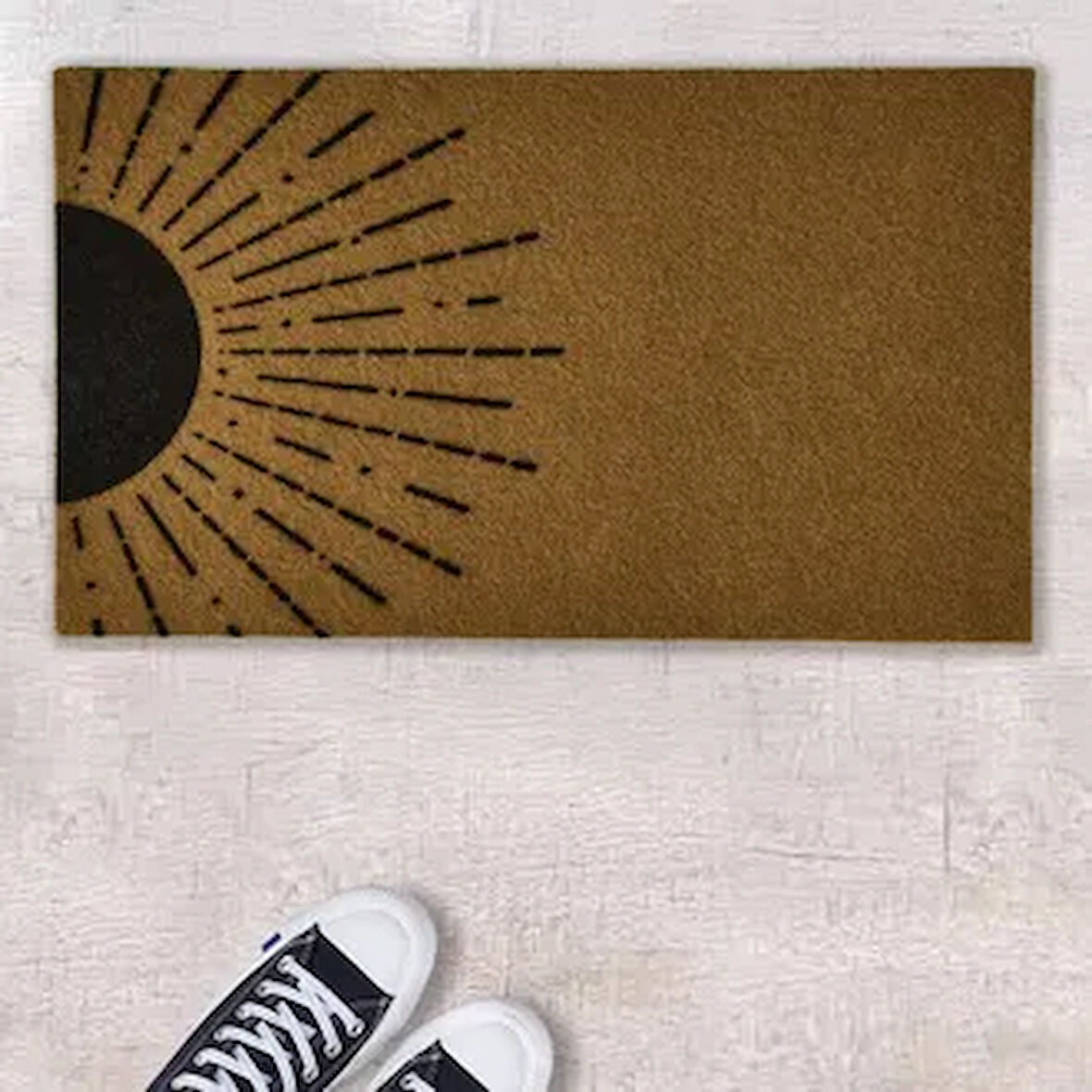 Güneş Halfsun Kapı Paspası - Bej / Siyah - 35x60 cm