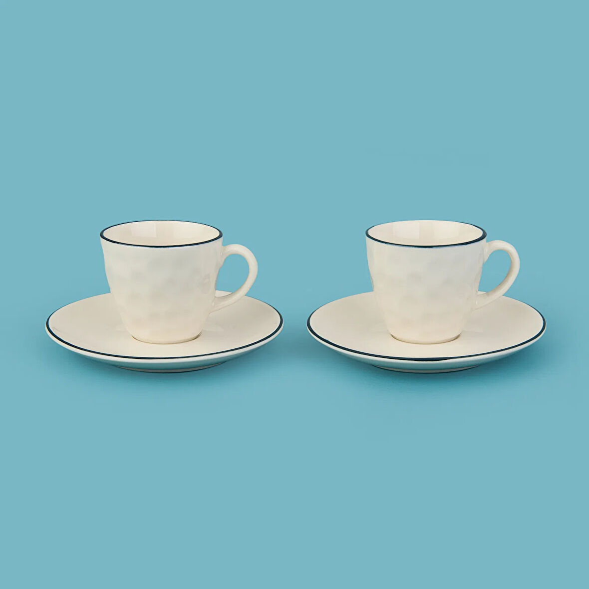 Kitchen Hammer 2'li Fincan Takımı - Krem / Mavi - 90 ml