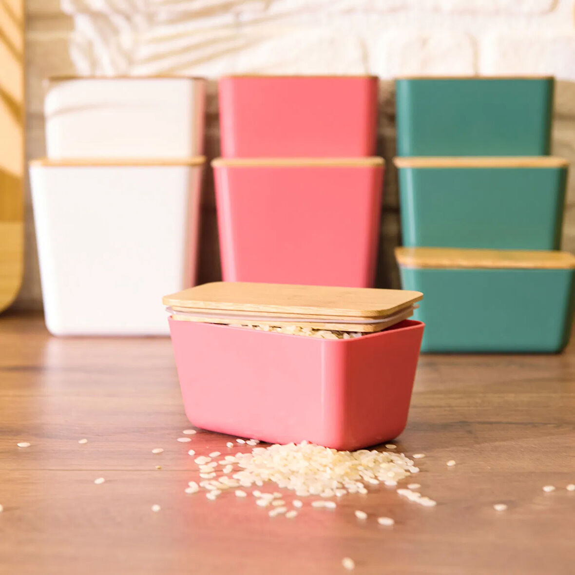 Houseware Bambu Kapaklı Saklama Kabı - Asorti - 13x8x7 cm