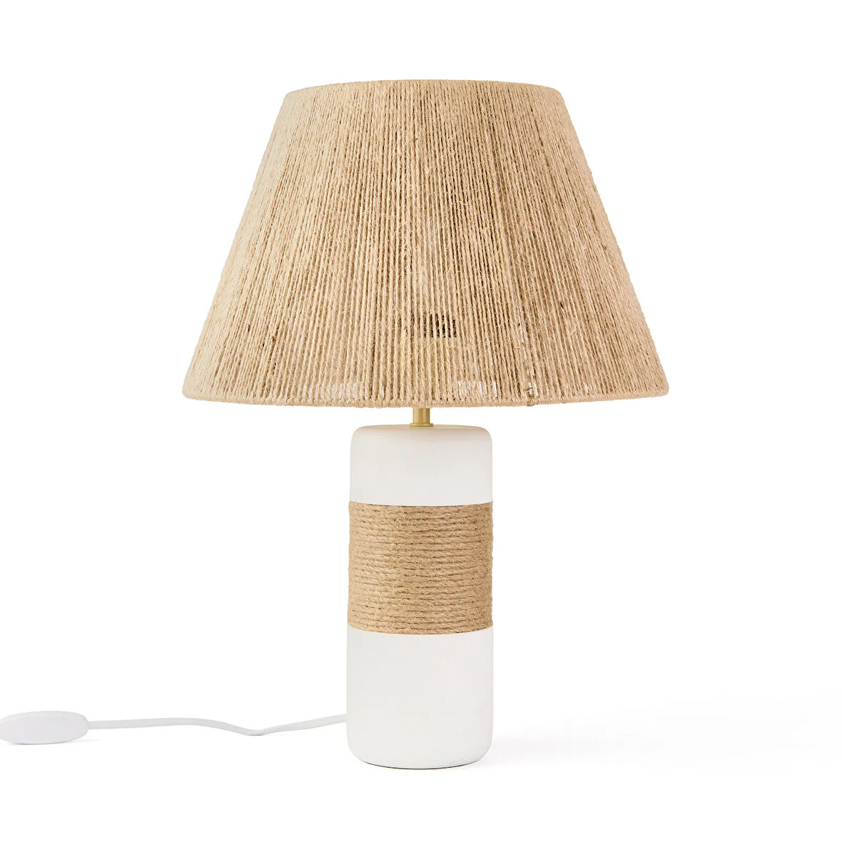 Lighting Yunik Abajur - Beyaz / Kahverengi