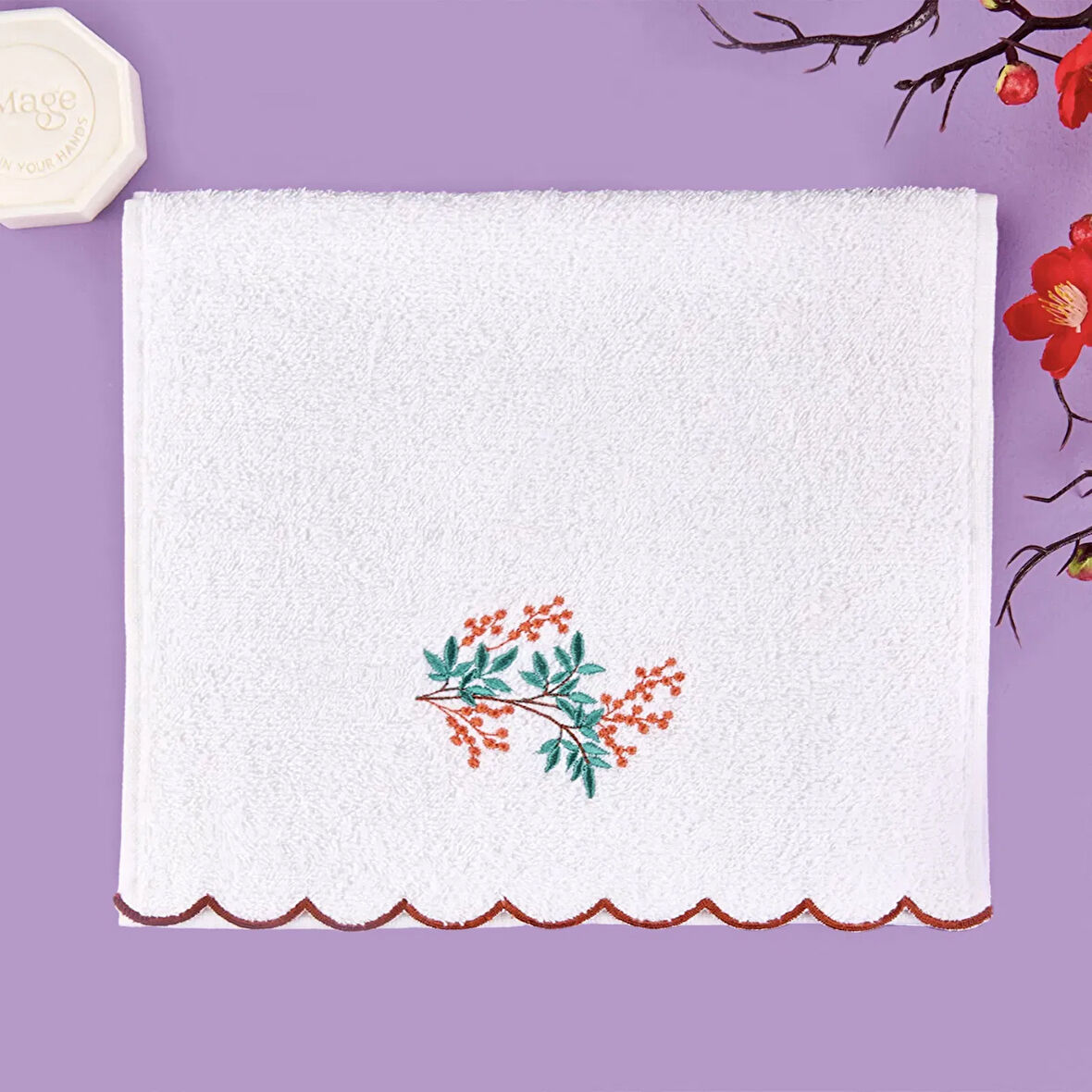 Soft Urban Delight Onda El Havlusu - Ekru / Kahverengi - 30x50 cm