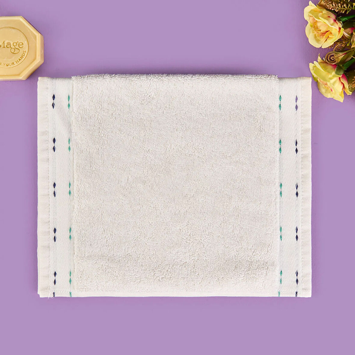 Soft Tiny El Havlusu - Ekru / Renkli - 30x50 cm