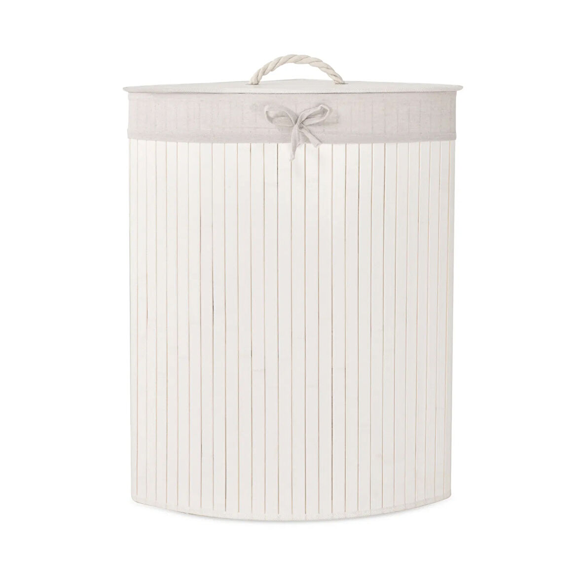 Living Çamaşır Sepeti - Beyaz / Gri - 35x35x59 cm