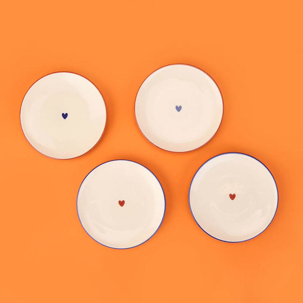 Kitchen 4'lü Kalpli Pasta Tabağı - Renkli - 20 cm