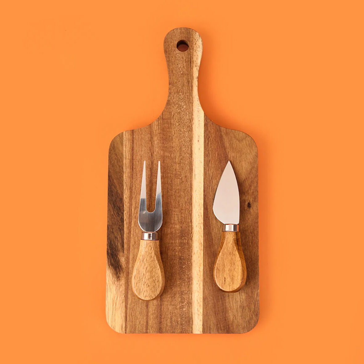 Akasya Peynir Sunumluk - Kahverengi - 28x14 cm