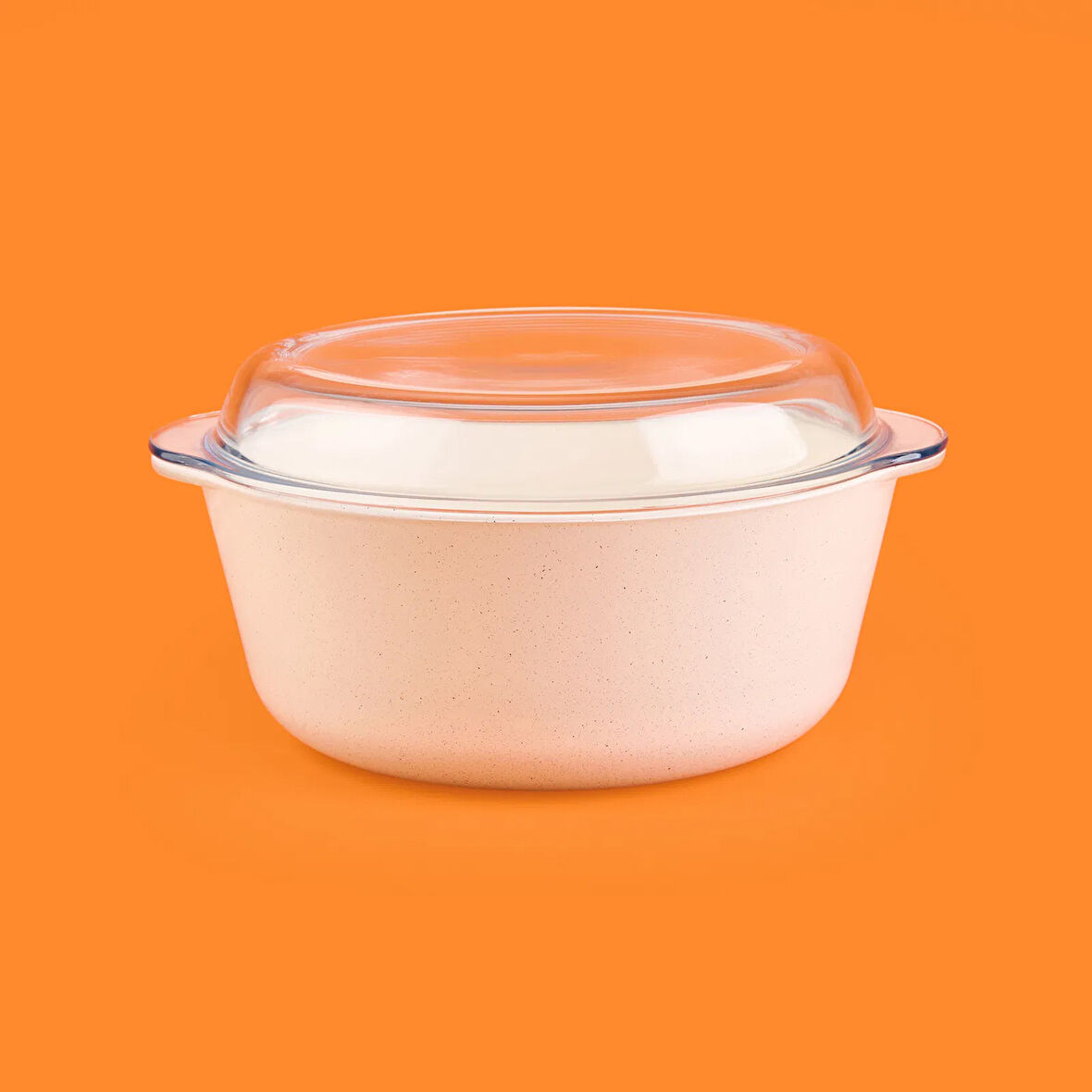 Borcam Kapaklı Tencere - Beyaz / Şeffaf - 25x22 cm