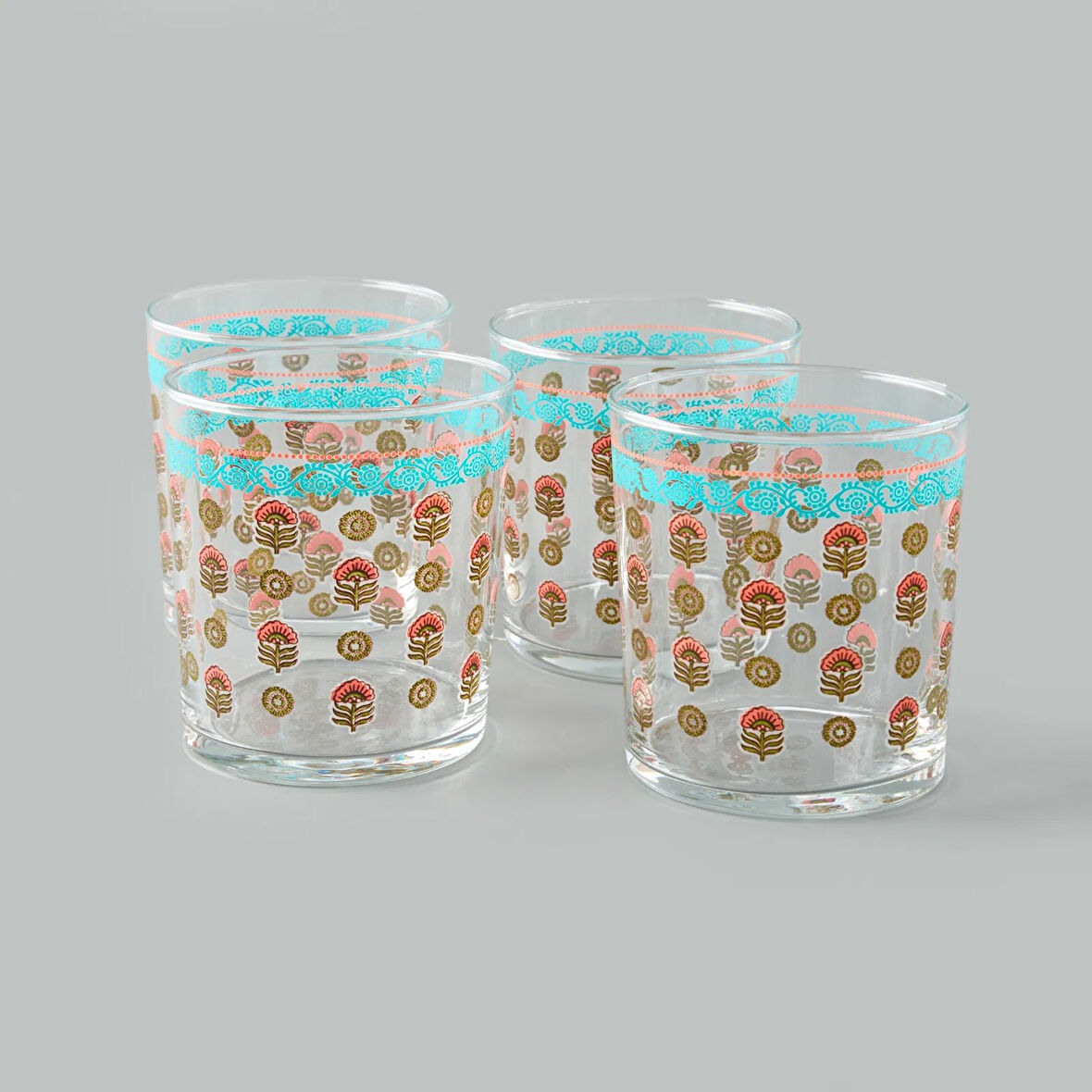 Dora 4'lü Su Bardağı Seti - Asorti - 380 ml