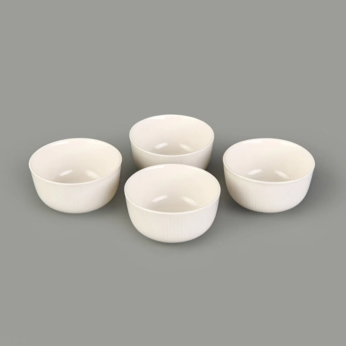 Bade 4'lü Porselen Çerezlik - Beyaz - 8 cm