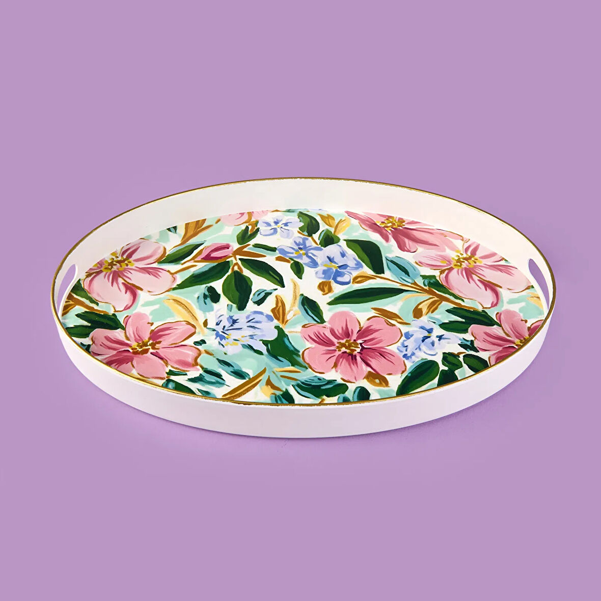 Kitchen Flowely Oval Tepsi - Renkli - 42 cm