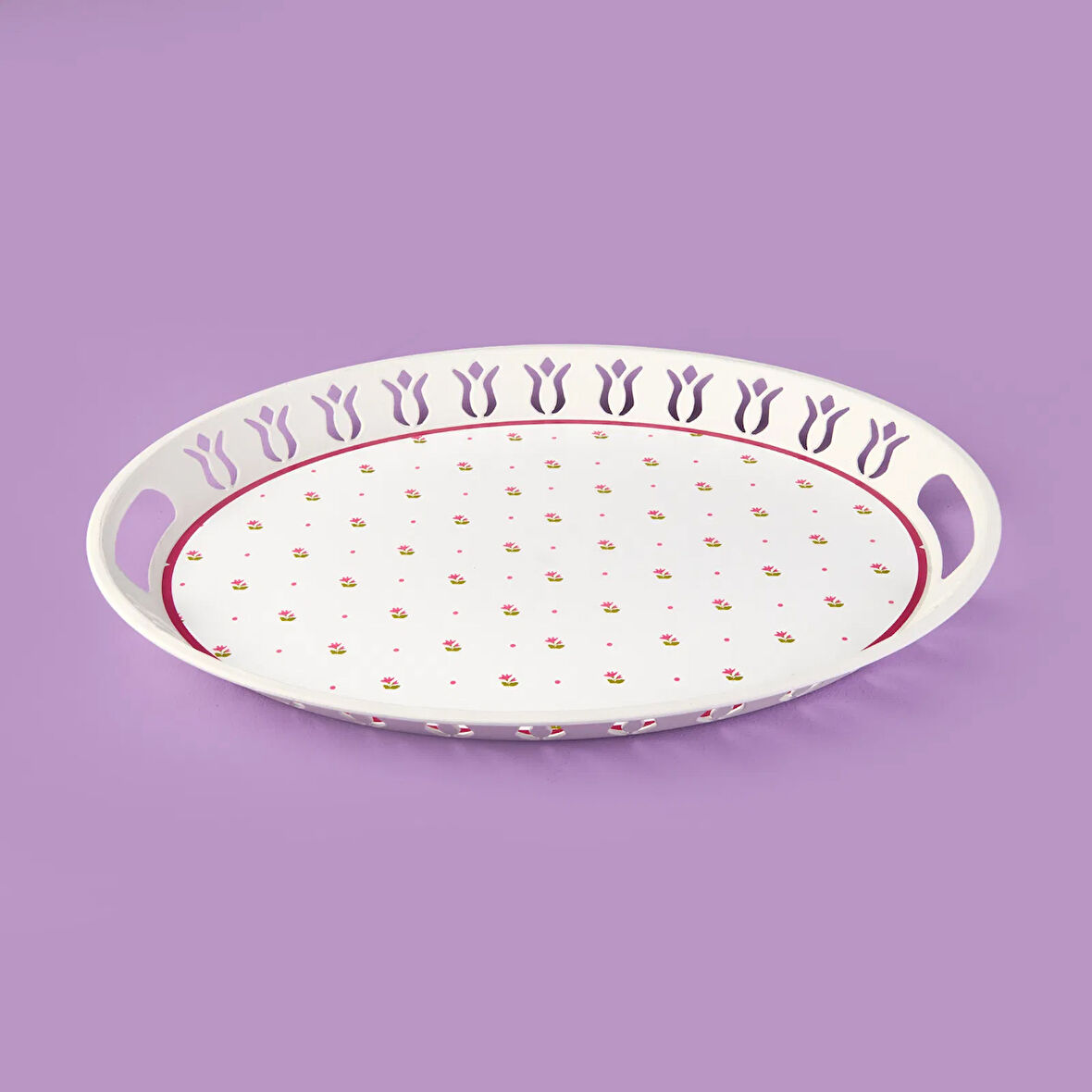 Kitchen Çıtır Çiçek Tepsi - Renkli - 50x38 cm