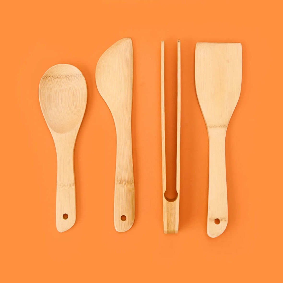 Mioli 4 Parça Bambu Mutfak Seti - Açık Kahverengi