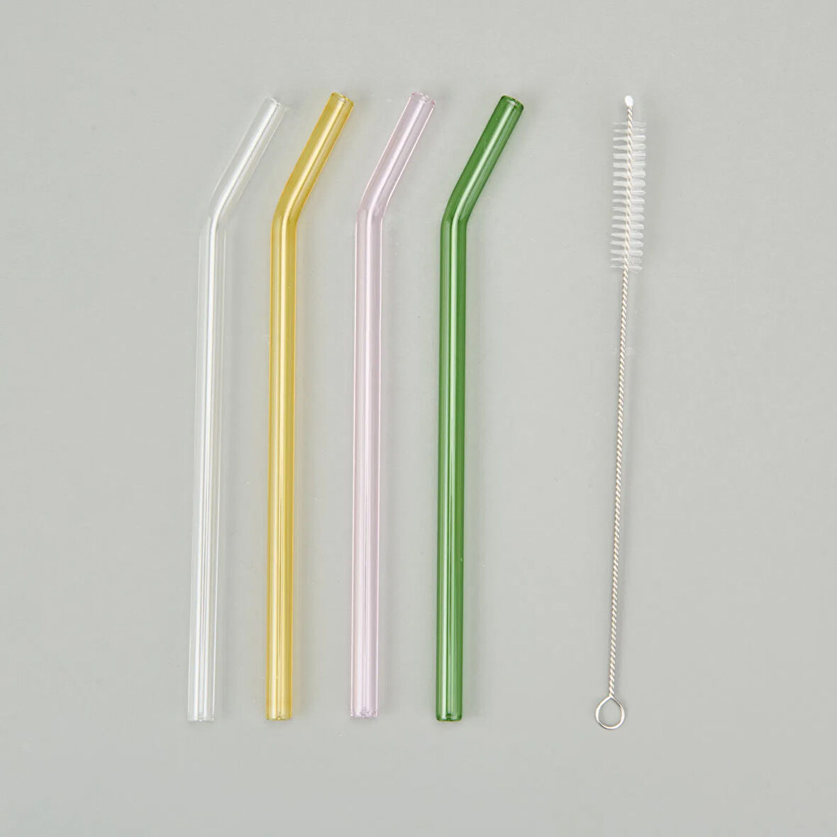 4'lü Cam Pipet ve Fırça Seti - Renkli